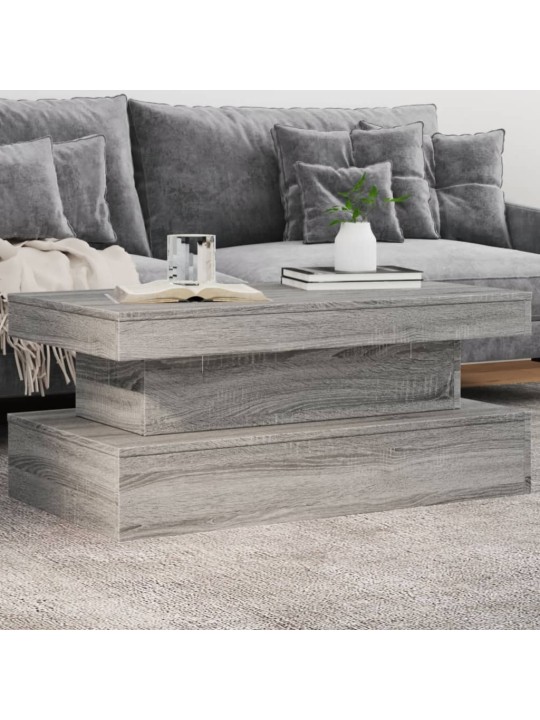 Konferenční stolek s led osvětlením šedý sonoma 90 x 50 x 40 cm