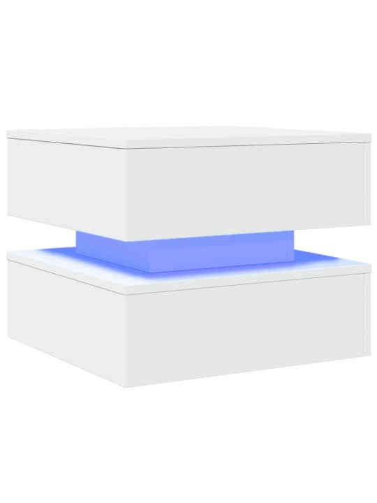 Konferenční stolek s LED osvětlením bílý 50 x 50 x 40 cm