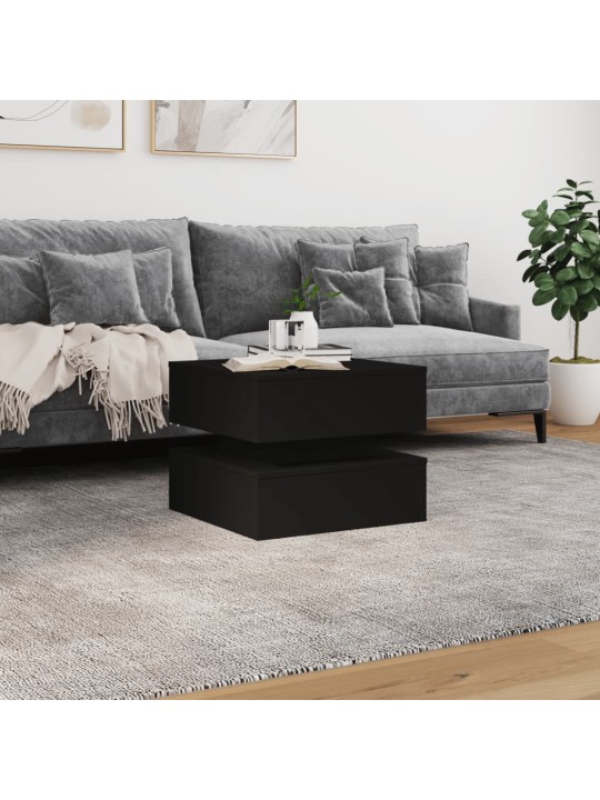 Konferenční stolek s LED osvětlením černý 50 x 50 x 40 cm