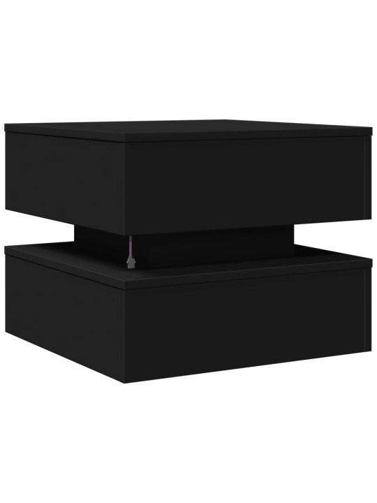 Konferenční stolek s LED osvětlením černý 50 x 50 x 40 cm