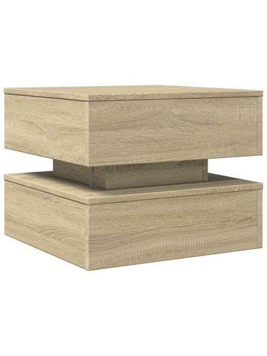Konferenční stolek s LED osvětlením dub sonoma 50 x 50 x 40 cm