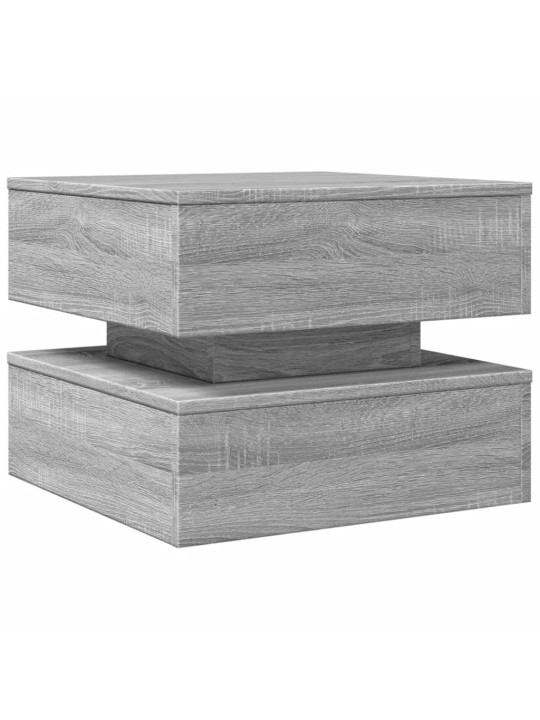 Konferenční stolek s led osvětlením šedý sonoma 50 x 50 x 40 cm