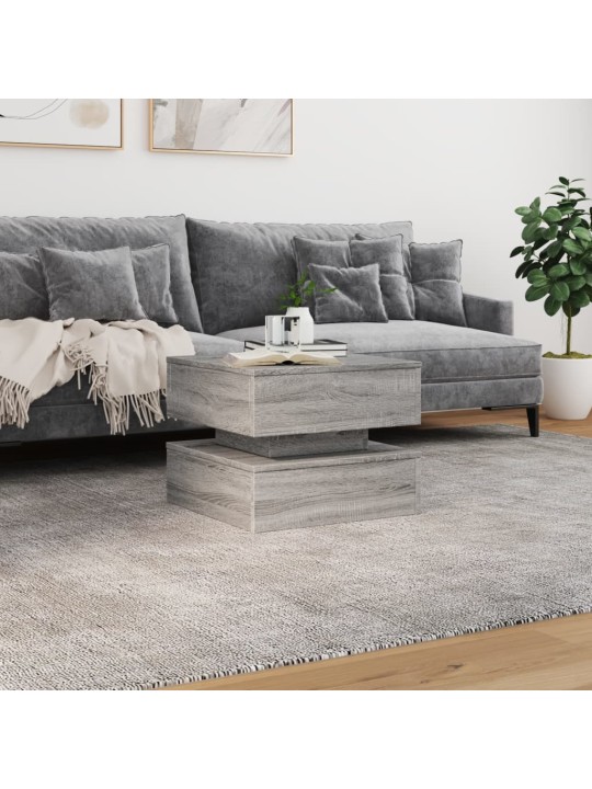 Konferenční stolek s led osvětlením šedý sonoma 50 x 50 x 40 cm