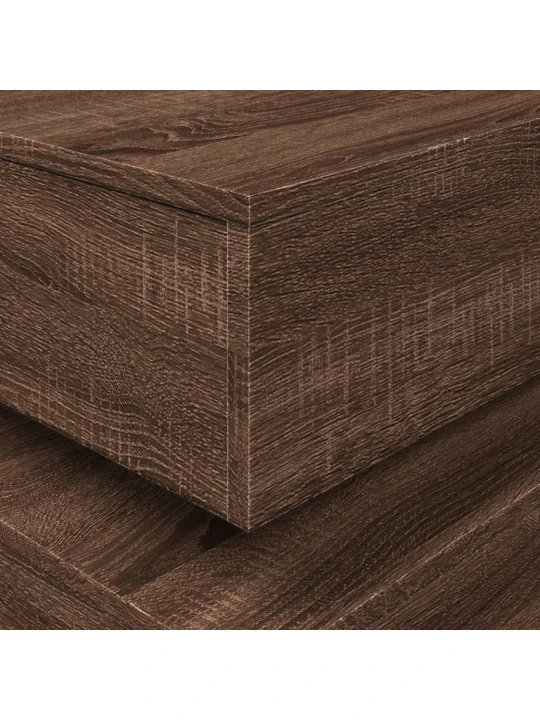 Konferenční stolek s LED osvětlením hnědý dub 50 x 50 x 40 cm