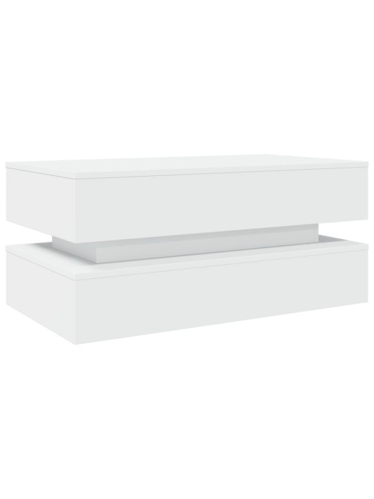 Konferenční stolek s LED osvětlením bílý 90 x 50 x 40 cm