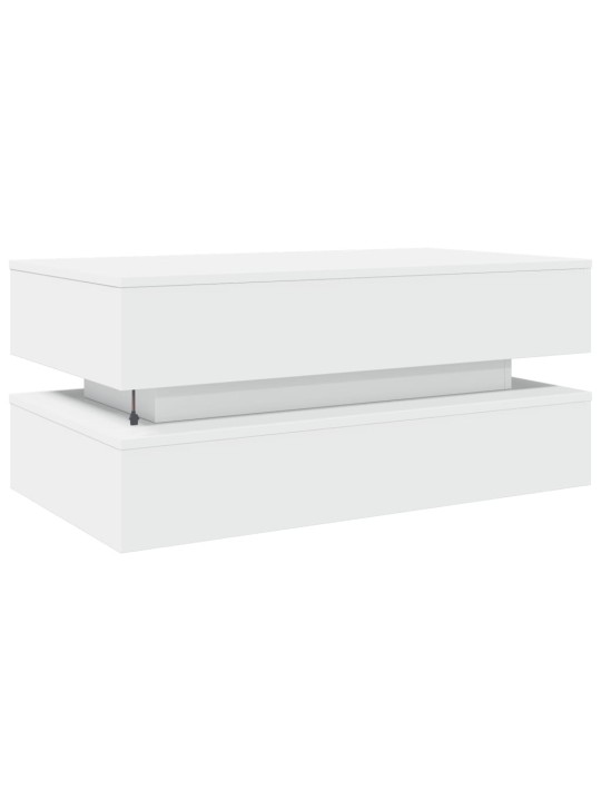 Konferenční stolek s LED osvětlením bílý 90 x 50 x 40 cm