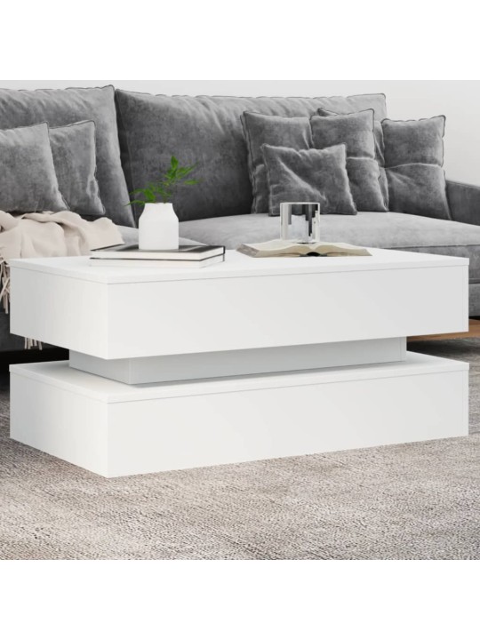 Konferenční stolek s LED osvětlením bílý 90 x 50 x 40 cm