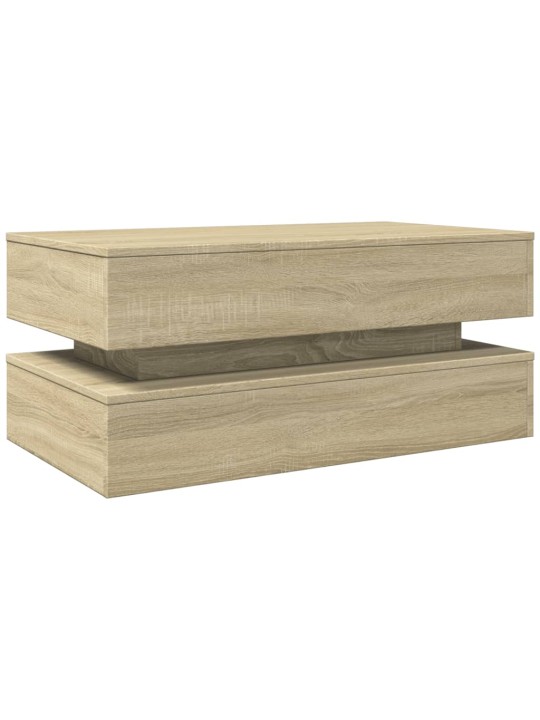 Konferenční stolek s LED osvětlením dub sonoma 90 x 50 x 40 cm