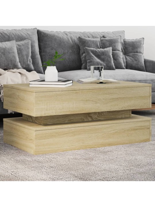 Konferenční stolek s LED osvětlením dub sonoma 90 x 50 x 40 cm