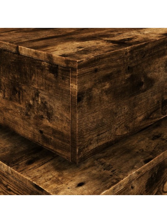 Konferenční stolek s LED osvětlením kouřový dub 90 x 50 x 40 cm