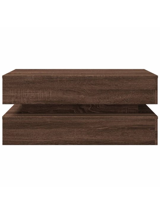 Konferenční stolek s LED osvětlením hnědý dub 90 x 50 x 40 cm