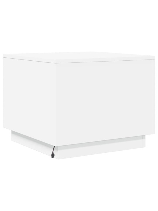 Konferenční stolek s LED osvětlením bílý 50 x 50 x 40 cm