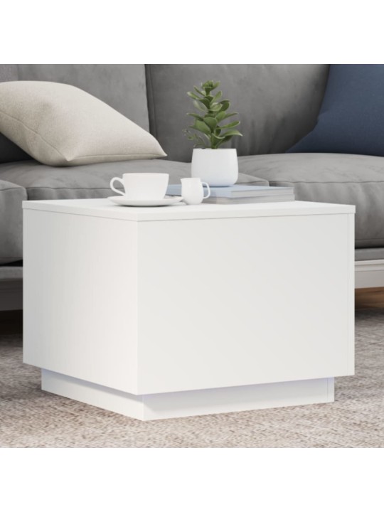 Konferenční stolek s LED osvětlením bílý 50 x 50 x 40 cm