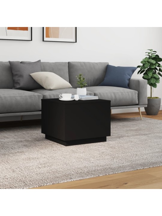 Konferenční stolek s LED osvětlením černý 50 x 50 x 40 cm