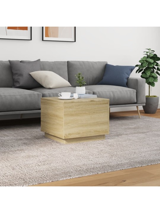 Konferenční stolek s LED osvětlením dub sonoma 50 x 50 x 40 cm