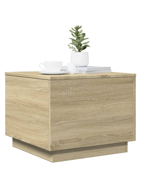 Konferenční stolek s LED osvětlením dub sonoma 50 x 50 x 40 cm