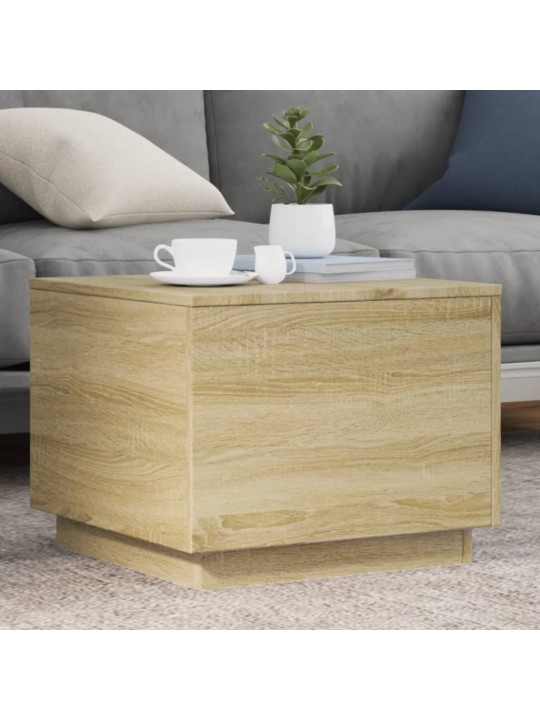 Konferenční stolek s LED osvětlením dub sonoma 50 x 50 x 40 cm