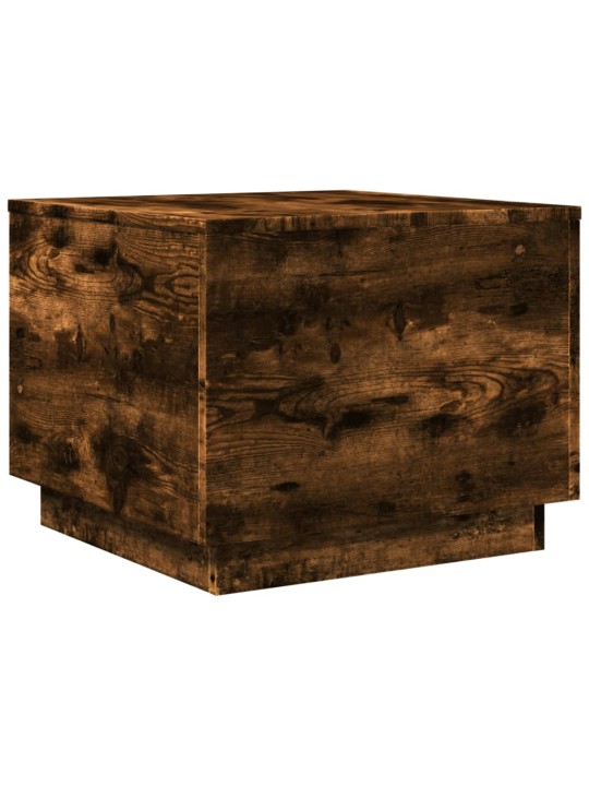 Konferenční stolek s LED osvětlením kouřový dub 50 x 50 x 40 cm