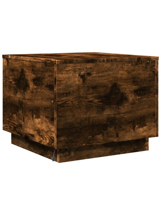 Konferenční stolek s LED osvětlením kouřový dub 50 x 50 x 40 cm