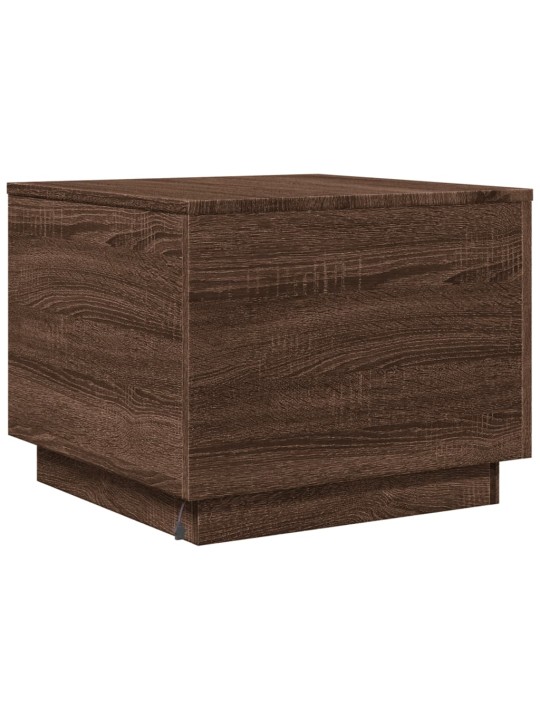 Konferenční stolek s LED osvětlením hnědý dub 50 x 50 x 40 cm