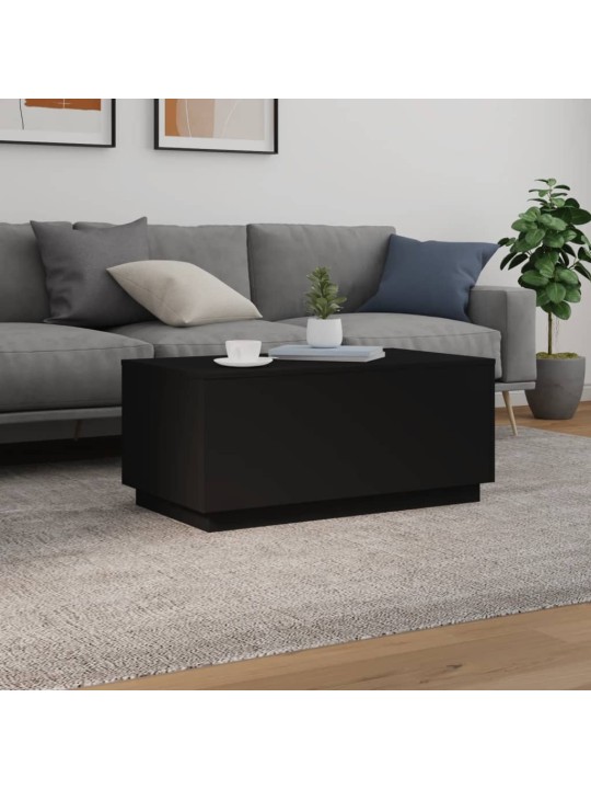 Konferenční stolek s LED osvětlením černý 90 x 50 x 40 cm