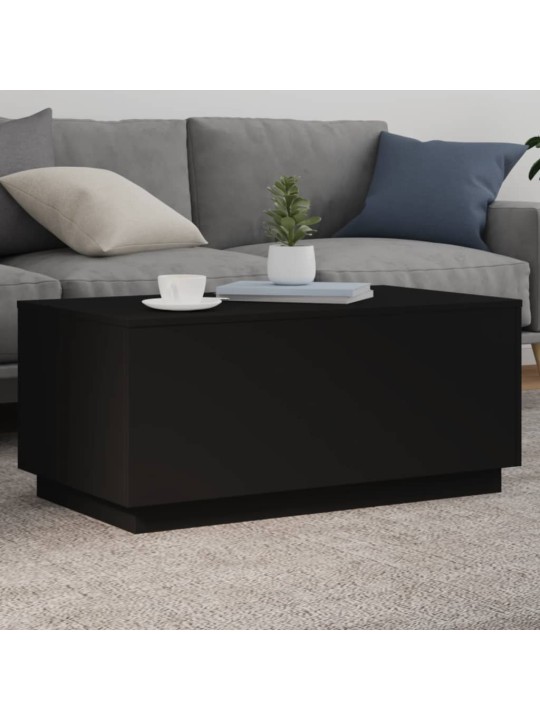 Konferenční stolek s LED osvětlením černý 90 x 50 x 40 cm