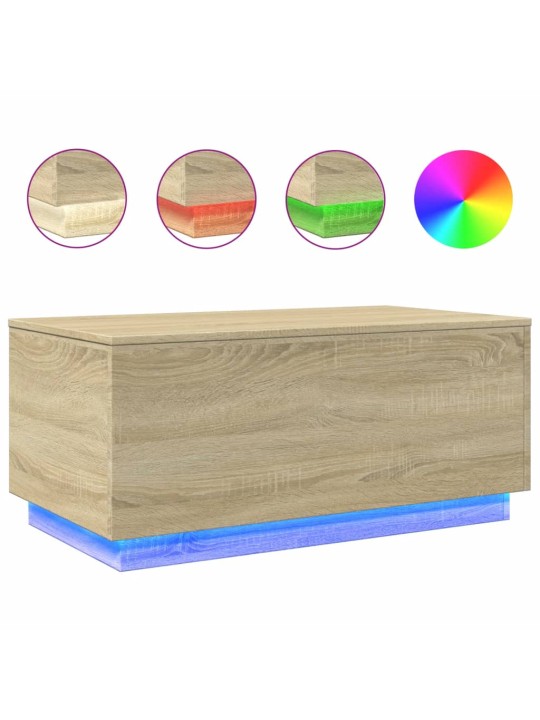 Konferenční stolek s LED osvětlením dub sonoma 90 x 50 x 40 cm