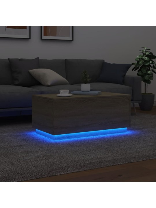 Konferenční stolek s LED osvětlením dub sonoma 90 x 50 x 40 cm