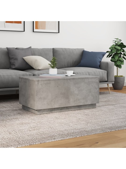 Konferenční stolek s LED osvětlením betonově šedý 90x50x40 cm