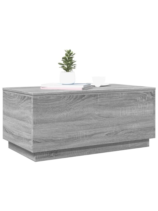 Konferenční stolek s LED osvětlením šedý sonoma 90 x 50 x 40 cm
