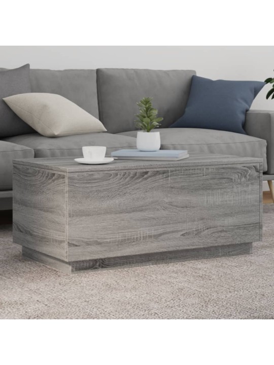 Konferenční stolek s LED osvětlením šedý sonoma 90 x 50 x 40 cm