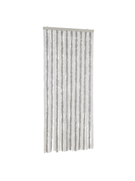 Závěs proti hmyzu světle šedý a bílý 90 x 220 cm žinylka
