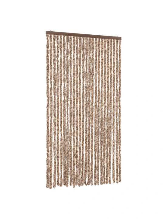 Závěs proti hmyzu béžový a tmavě hnědý 100 x 230 cm žinylka