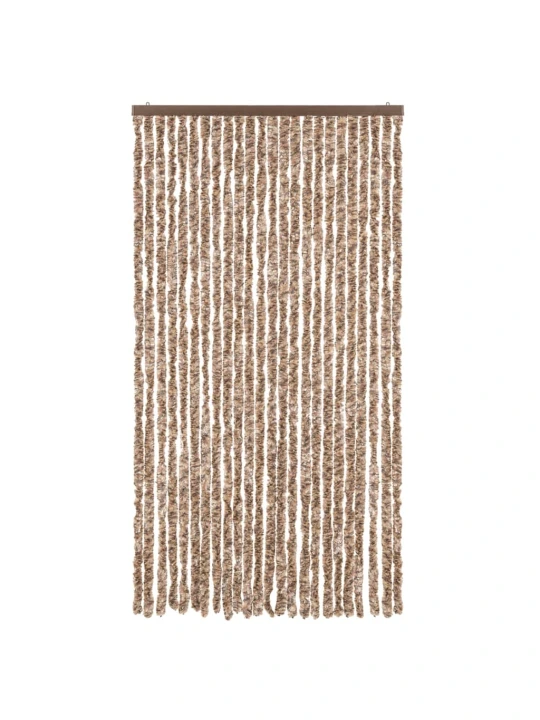 Závěs proti hmyzu béžový a tmavě hnědý 100 x 230 cm žinylka