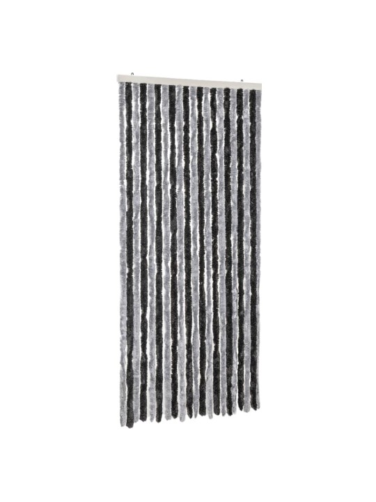 Závěs proti hmyzu šedý a černý 90 x 200 cm žinylka
