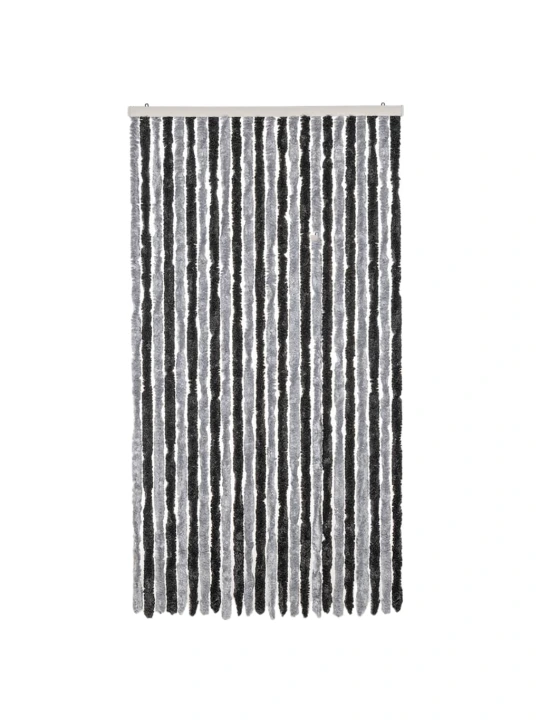 Závěs proti hmyzu šedý a černý 100 x 230 cm žinylka