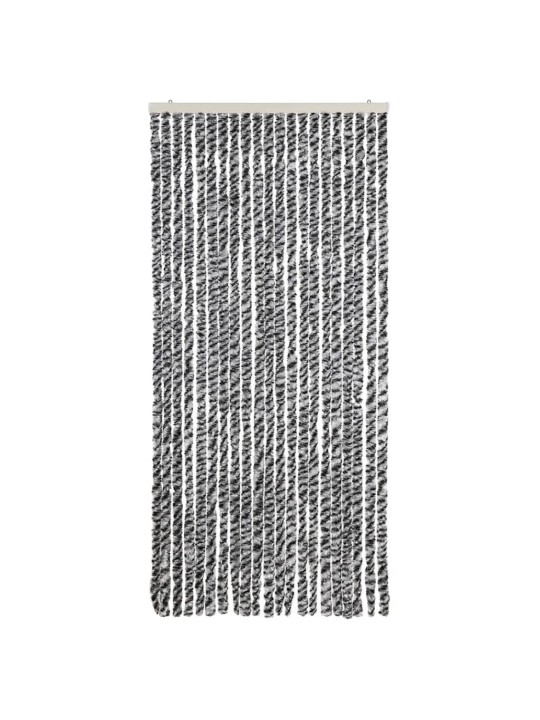 Závěs proti hmyzu černý a bílý 90 x 220 cm žinylka