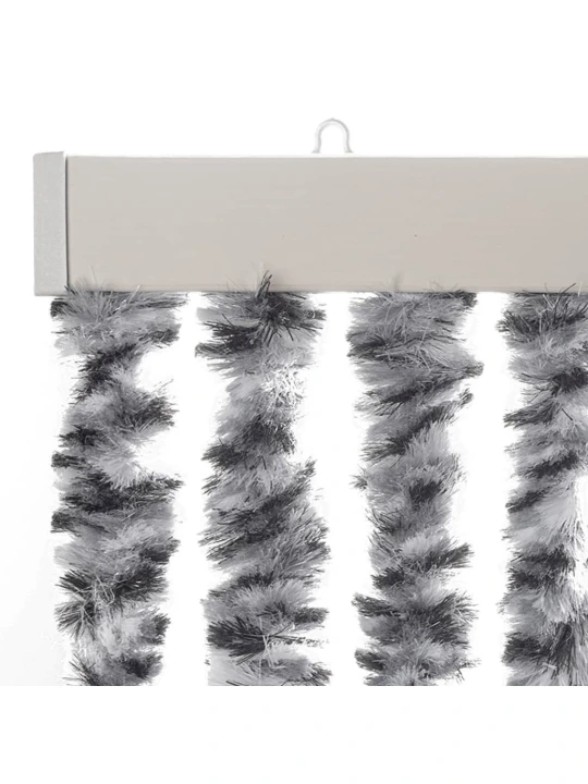 Závěs proti hmyzu černý a bílý 90 x 220 cm žinylka