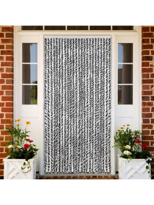 Závěs proti hmyzu černý a bílý 100 x 220 cm žinylka