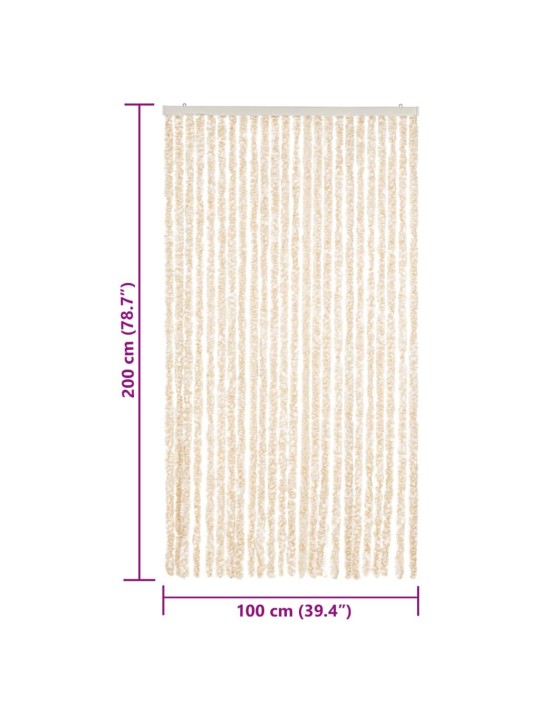 Závěs proti hmyzu béžový a bílý 100 x 200 cm žinylka