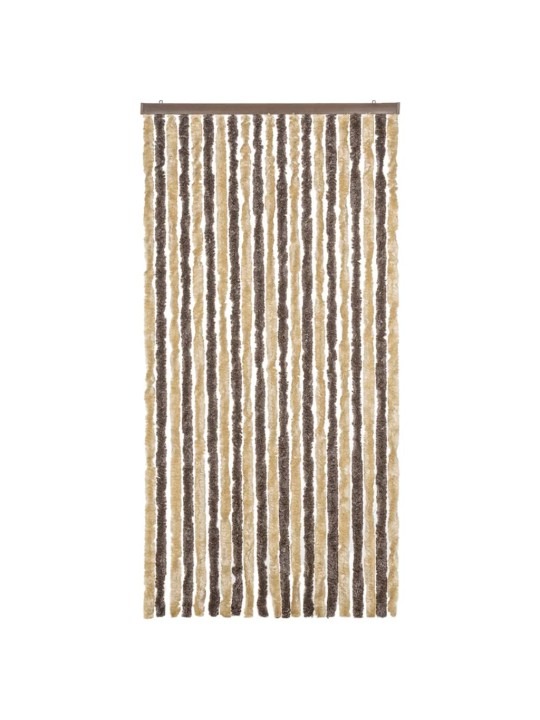 Závěs proti hmyzu tmavě hnědý a béžový 90 x 200 cm žinylka