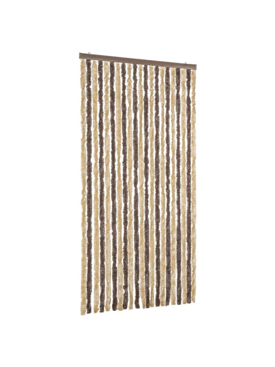 Závěs proti hmyzu tmavě hnědý a béžový 90 x 220 cm žinylka