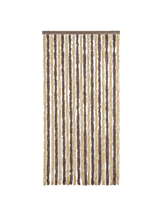 Závěs proti hmyzu tmavě hnědý a béžový 90 x 220 cm žinylka