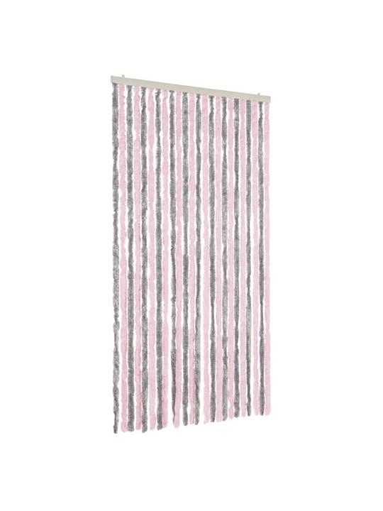Závěs proti hmyzu stříbrošedý a růžový 100 x 230 cm žinylka