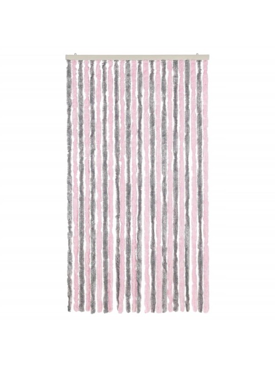 Závěs proti hmyzu stříbrošedý a růžový 100 x 230 cm žinylka
