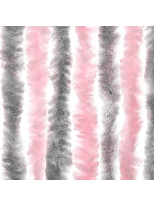 Závěs proti hmyzu stříbrošedý a růžový 100 x 230 cm žinylka
