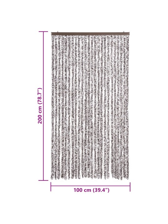 Závěs proti hmyzu hnědý a béžový 100 x 200 cm žinylka
