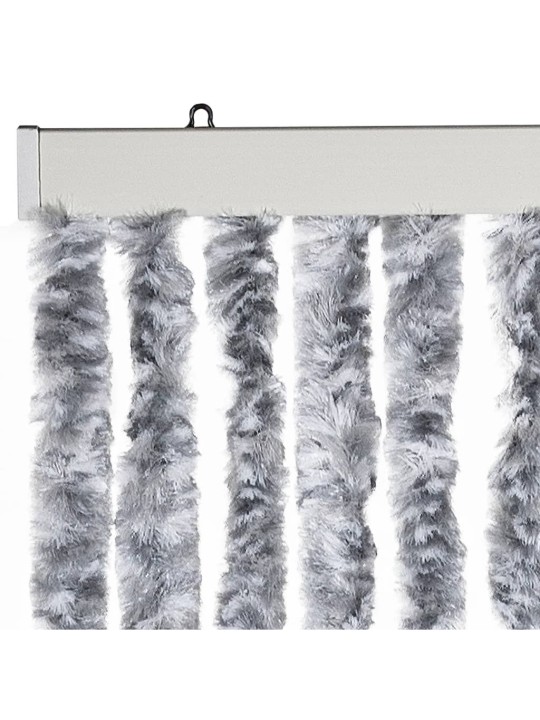 Závěs proti hmyzu bílý a šedý 100 x 230 cm žinylka
