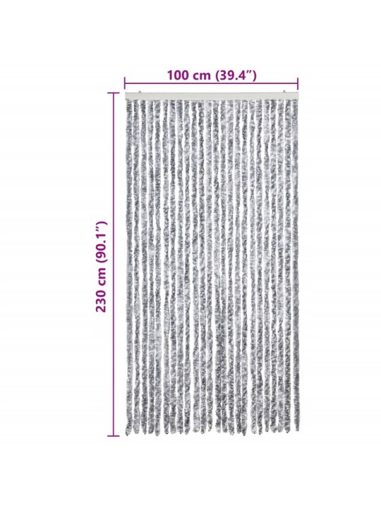 Závěs proti hmyzu bílý a šedý 100 x 230 cm žinylka