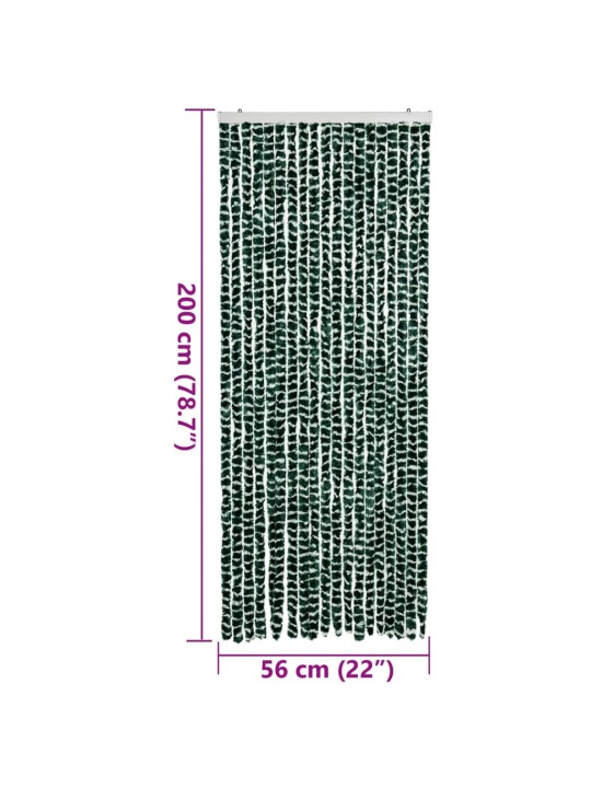 Závěs proti hmyzu zelený a bílý 56 x 200 cm žinylka